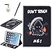 Price comparison product image HB-Int 3 in 1 Stand Function Case for iPad Mini 1 / 2 / 3 Flip PU Leather Cover Grim Reaper Wallet Card Slots Magnetic Closure Protective Bumper Book Style Holster Black Full Body Soft Silicone Shell Don't Touch Me Accessories + Stylus Pen + Dust Plug