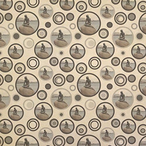 Mermaid of Copenhagen Denmark Kraft Present Gift Wrap Wrapping Paper