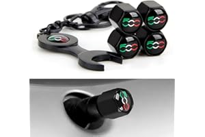 HENGYUESHANG 4PCS Auto Schraubenschlüssel Reifenventil Ventilkappen Kompatibel mit FIAT 500 500e 500c 500l 500x Styling Zubehör (K)