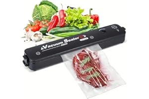 Home Vista Vacuum Sealer Machine with 10 Vaccum Bags - Food Vacuum Sealer with Built-in Cutter, 60KPA Suction, Longer Seal for Dry & Moist Food Preservation, Heat Sealer Machine