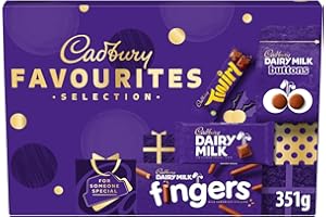 Cadbury Favourites Chocolate Selection Box, Perfect Stocking Filler Gift, Includes 4 Chocolate Bars & Bags, Perfect for Gifting, 351 g (Pack of 1)