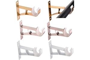 WUUOOEI Soporte de Cortina de Baño, 6 Pcs Soporte para Barra de Cortina de Aleación de Aluminio, Soportes para Tubos de Cortinas, Soporte de Pared para Cortinas, para Barra Redonda de 25-28mm (8 * 11,5 cm)