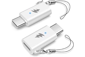 HAUXGOGO Adattatore da Lightning a USB-C (Set da 2), da USB C Maschio a Lightning Femmina, PD 60W Ricarica e Trasferimento Dati Compatibile OTG - Bianco