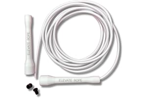 ‎ELEVATE ROPE Elevate Speed Rope MAX - Professionelles Springseil aus Strapazierfähigem PVC mit Nylonkern - 5 mm - Länge Max. 3 Meter - Extrem Starke Griffe