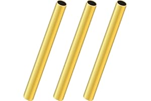LAVMHAB Messingrohr 9mm OD/Außendurchmesser x 0,5mm Wandstärke, 200mm Länge, Nahtlos Rundrohr aus Messing, runde Messing Rohre für Bastelarbeiten (3 Stück)