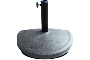JUANIO Demi-Pied de Parasol, Base de Parasol pour Balcon en Ciment Coloris Gris - Longueur 46 x Profondeur 28 x Hauteur 7 cm