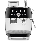 Smeg EGF03BLEU Espresso Makinesi, Tam Otomatik Kahve Makinesi, 50s Style, Siyah