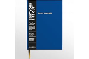 Ohh Deer Daily Planner Notebook A5 - To Do List Notebook - 288 Page Undated Organiser Planner 2024 - Hourly Schedule Planner, Notes Page - A5 Undated Diary for New Job or University - Ultramarine
