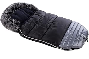 Vizaro - Saco Térmico de Invierno para Carrito o Silla de Paseo Bebé - Abriga y no suda - Gama Alta Premium - Color Negro y Plateado - Hecho en UE