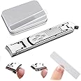 MAYCREATE® Dual Head Nail Cutter For Men Stainless Steel Nail Clipper for Thick Nail Toenail Wide Open with Safety Lock Travel Nail Clipper File Set with Storage Case