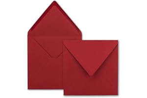 FARBENFROH BY GUSTAV NEUSER 100x Sobres cuadrados en rojo Rosado (rojo) - 15,5 x 15,5 cm - sin ventana, con cola húmeda - 110 g/m² - Para tarjetas de invitación a bodas, cumpleaños y más - Serie FarbenFroh