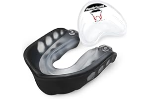 WOSO Adults and Junior Mouth Guard, Gum Shield with Case, Slim Fit Professional Mouthguards for Football, Hockey, Wrestling Rugby, Martial Arts, Boxing, MMA, Judo, Karate (Black)