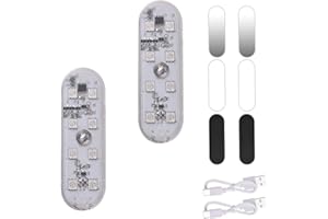 URAQT Luces LED Coche Interior, 2 Piezas Toque Carga lluminación Maletero Coche USB Puerta Blanco Luces de Universal Luz Ambiente Lectura para lluminación Multiusos