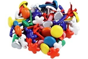 BI2L Attaches parisiennes 5 mm, 50 pcs, rond, fleur, cœur