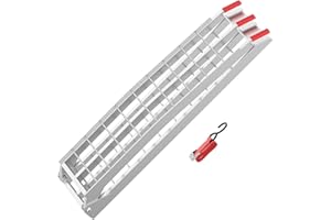 Wiltec Rampe de Chargement Pliable 2260 x 305 mm – capacité de Charge Max. 340 kg – en Aluminium – Profil à Barres – Rampe d'accès Utilitaire Moto ATV Quad remorque