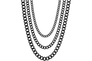 AB Viking Crafts Hochwertige Edelstahl Panzerkette Cuban Chain Farbe schwarz/black, Stärke 3/5 / 7 mm, Länge 45/50 / 55/60 / 70 cm in Geschenkbox | Lifestyle HipHop Punk Rock Gothic