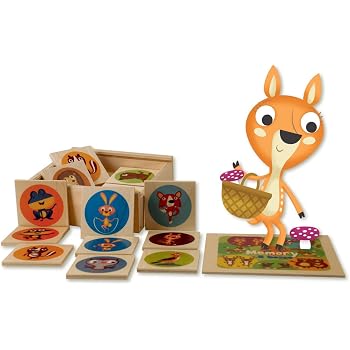 Dida Memory Concerto Nel Bosco - Gioco Montessori 24 Carte Legno Per Bambini 2-4 Anni