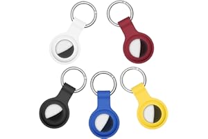 MARICATO 5 Pièces Airtags Coque en Silicone Compatible avec Apple Airtag, Airtag Porte Clé Sécurité et Anti-Perte, Porte Clef Airtag Lavable, pour Enfants, Animaux, Clés, Sacs de Compagnie