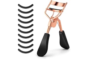 Sibba Recourbe-Cils Professionnel avec 10 Coussinets de Rechange en Silicone pour Femmes et Filles Sans Pincement Ni Traction S'adapte à Toutes Les Formes D'yeux