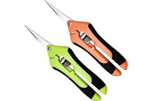 Elsrantor 2 Piezas tijera podar, tijeras jardineria, pequeñas con Bloqueo de Seguridad, tijeras para podar árboles con mangos ergonómicos, podar de jardín para Plantas