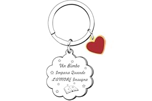 VZIUYTRE Maestra Portachiavi Regalo Maestra Fine Anno Idee Regalo per Insegnante Originale Portachiavi Insegnante Personalizzato Regalo Insegnanti Maestre Regalo per Maestra Asilo Elementare MediE