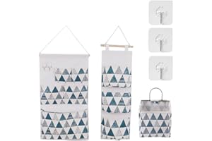 Tohoee 3 Pezzi Tasche Portaoggetti da Parete Borsa Portaoggetti da Appendere Salvaspazio Appendibile Organizzatore Lavabile Multiuso per Riporre Oggetto Quotidiano Camera Cucina Ufficio (Blu)