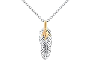 INFINIONLY Fashion Collier Plume en Acier Inoxydable Pendentif de Plumes Elégant pour Hommes Femmes Adolescents Collier Créatif Décorations des Jeunes à la Mode