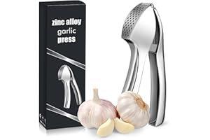 CERULETREE Heavy Duty Garlic Press, Premium Garlic Crusher and Mincer with Box, Strong & Durable Kitchen Garlic Press, Crush Garlic and Ginger Effortlessly, Easy to Use & Clean, No Need to Peel