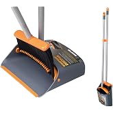 Jekayla Broom and Dustpan, Sweeper and Dust Catcher Combined with Extendable Handle 54" Long for Sweeping Household Cleaning,