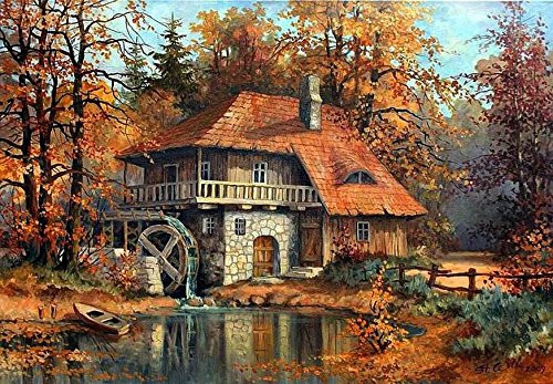 Wassermühle Kreuzstich-Kits, 400 x 277stitch 82 x 60 cm Gezählt Big Kreuzstich Kits
