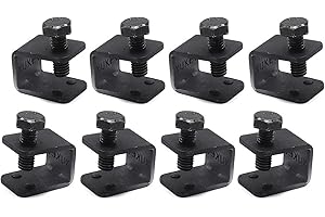 NIYATA 8 Pcs Universal Car Auto Splash Guards Fitting Fixing, Black U C Clamps Bolt On No Drilling Clips, Black Mudflap Clamps U