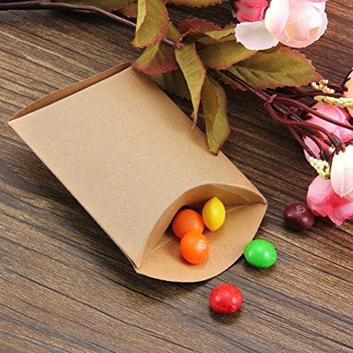 ROSENICE Kraft Papier Tüten Süßigkeiten Boxen Vintage braune Verpackung Geschenk-Boxen mit Seil Hochzeit Gunst Packung von 50 - 9