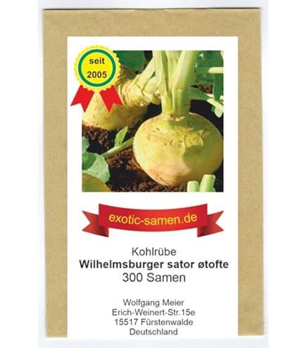 Steckrbe - Kohlrbe - fr Speisezwecke - Wilhelmsburger sator tofte -  samenfeste Sorte - 300 Samen : Amazon.de: Garten