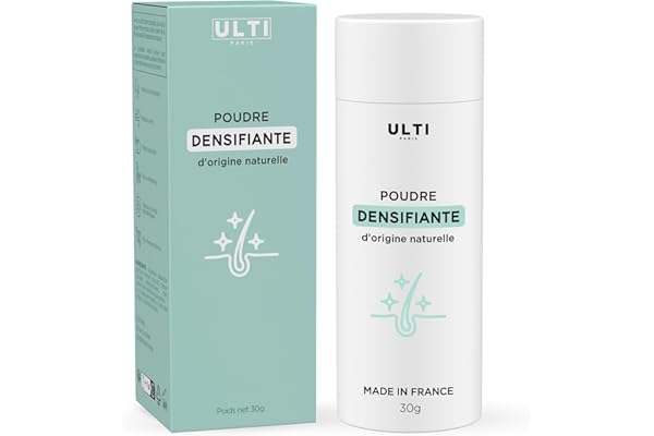Ulti Paris Fibres pour cheveux - 30 g - Poudre pour cheveux 100 % naturelle (brun foncé) fibres cheveux, épaississement des cheveux, cheveux fiber, cheveux powder, poudre de cheveux