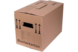 KARTONPLUS 10 x Bücherkarton Umzugskarton Aktenkarton 500 x 300 x 350 mm bis 40 kg mit stabiler starker Doppelwelle, Menge wählbar von 5 bis 240 Stück