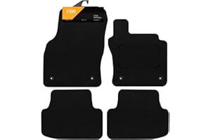 FSW - Car Floor Mats Fits Volkswagen Golf MK7 2013-2019 - Black Carpet - Anti Slip Mat - Non Slip Car Floor Mat Fitted With Clips - 4 Pc Floor Mat Only