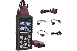 MRCARTOOL Outil de Diagnostic pour Moto OBD2 Moto Scanner pour Yamaha Lecteur de Code de Défaut OBDII pour Kawasaki Moto Outil de Analyseur, Codes d'erreur Clair, Mise à Jour Gratuite du Logiciel