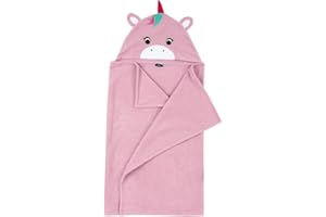 Chicco, Einhorn Bademantel aus Baumwolle mit Kapuze, Badetuch Mädchen, Rose, Einheitsgröße
