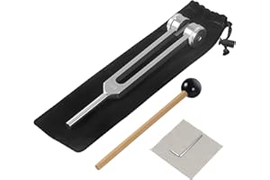 EDDRFY Tuning Fork 128 Hz Set, Aluminium Alloy Healing Frequency Tool for Relaxation, with Silicone Striker and Pouch Sound Therapy Meditation and General Wellness Practice