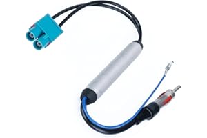 GoldOars Adaptateur Antenne Voiture, Double FAKRA vers DIN Adaptateur Antenne Autoradio, 2 FAKRA Mâle Adaptateur Voiture pour Volkswagen Audi et Toutes Les Voitures avec Double FAKRA