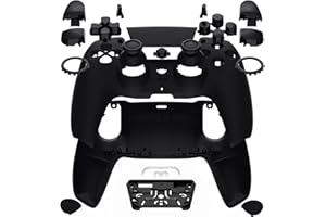 eXtremeRate Luna Cover Pulsanti Ricambio per ps5 Joystick BDM-030/040/050,Custodia Scocca Shell Frontale Posteriore Ridisegnato&Tasti Kit per ps5 Controller-Nero