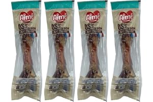 AIME Aimé - Ossa per cane al prosciutto - Confezione da 4 - Ossa da masticare per cane al 100% naturale e dolcetto per tutte le razze e tutte le età - premio