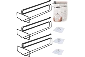 Laufunjoy 3 Pezzi Porta Bicchieri Sospesi, Wine Glass Rack Supporto Per Bicchieri A Calice Portabicchieri Sospeso Porta Calici Sottopensile per Calici Senza Foratura, Bar Ristorante Cucina, Nero