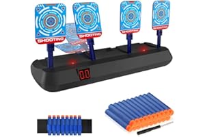 Baztoy Electronic Digital Target, Auto Reset Electric Shooting Scoring Target with Light & Sound Effect Toys Gifts Gadgets Indoor Outdoor Games for Kids Boys Girls Toddlers Teenager
