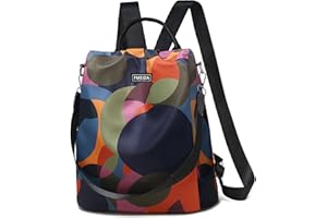 Fmeida Sac à Dos Femme Anti-vol, Petit Sacs à Main en Nylon 2 en 1 Porté Épaule pour Fille, Léger et Imperméable, Idéal pour Voyage, Shopping, Travail, Loisirs, École, Collèges