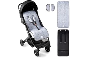 Colchoneta Silla de Paseo Universal Transpirable Idela para Verano con tejido 3d Cojín Silla de Paseo para el Cochecito o Silleta - danielstore (Animalitos gris)