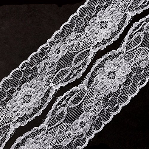 20M*5,5CM Vintage Spitzenband Weiss Spitzenborte Nähen Kleidung Deko - 3