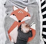 Covermason Babydecke Kinder Fuchs Strickdecke Spielen Decke Für 0-6 Alter Kinder Baby, 75 * 105cm - 4