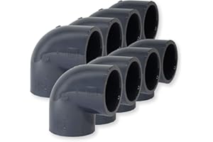AMOVO Paradies Pool GmbH PVC Fitting Winkel 90°, Ø 50mm mit Klebemuffen, Qualität aus Europa, Menge: 8 Stück