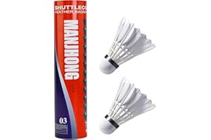 ‎MANJHONG MANJHONG Badminton Bälle Kork-Kopf, Guter Flug und Balance, Entenfeder Federbälle für Indoor Outdoor Spiele Training